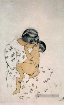  baiser Tableaux - Mères Baiser 1891 mères des enfants Mary Cassatt